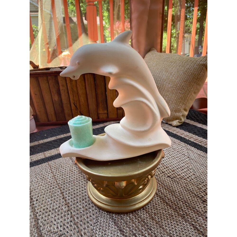 Vintage Coastal Dolphin Candle Holder / Incense Holder